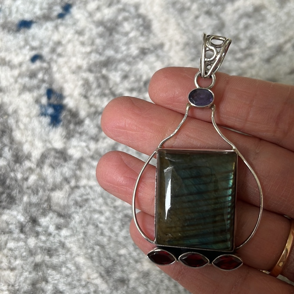 925 gemstone pendant - Picture 3 of 5